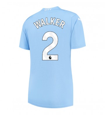 Manchester City Kyle Walker #2 Replica Home Stadium Shirt for Women 2023-24 Short Sleeve